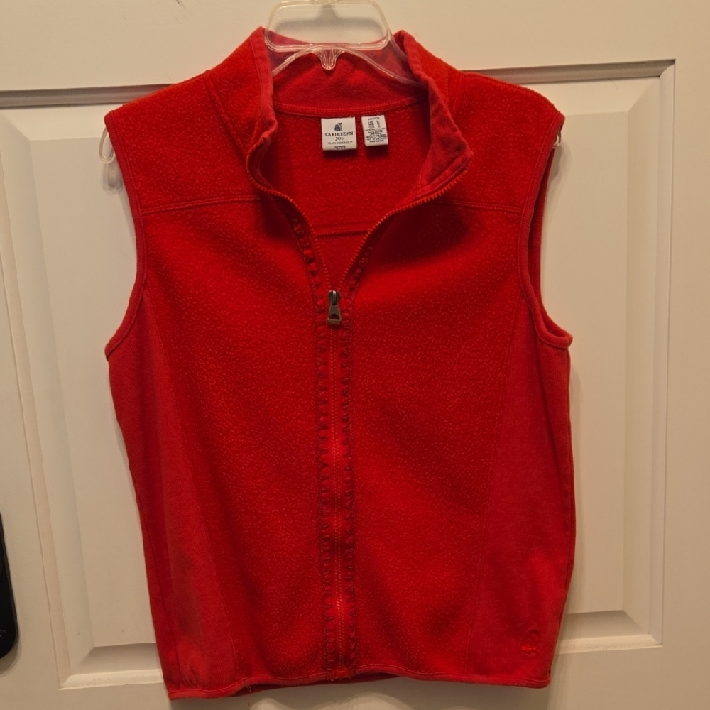Caribbean Joe Vibrant Red Sleeveless Vest